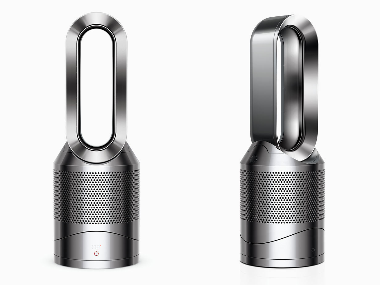 Dyson Pure Hot+Cool Link Nickel purifier front and side view